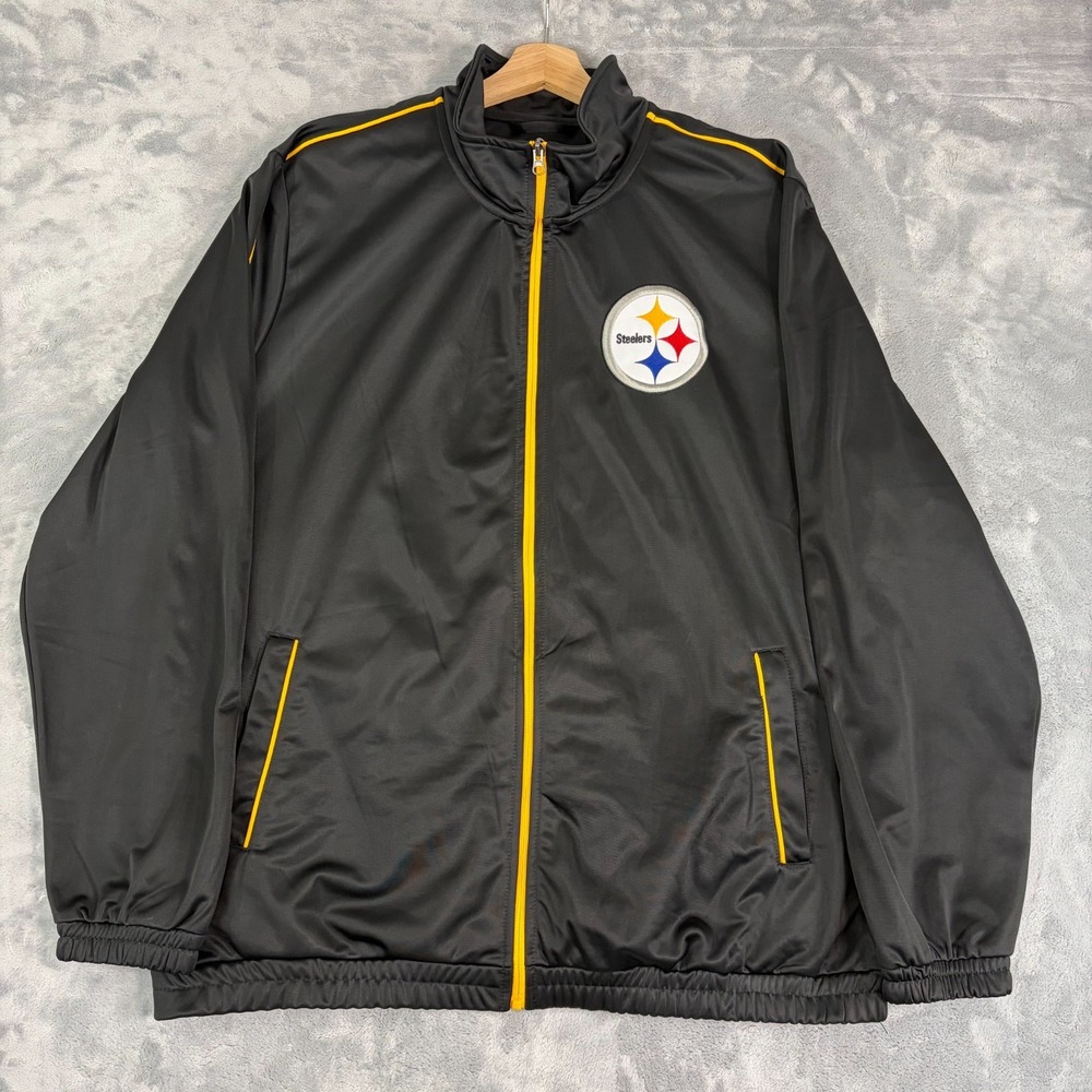 Pittsburgh Steelers G-III NFL Team Mens 2XL Full Zip Track Jacket Black
